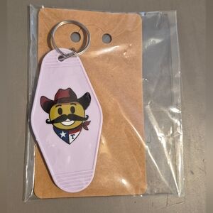 Purple Texas Emoji Key Holder Keychain